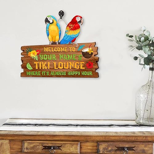 Miniatura 6 de Artsy Woodsy Letrero de madera personalizado con estampado de barra Tiki (no tallado ni neón), decoración de verano, letrero de piscina, patio