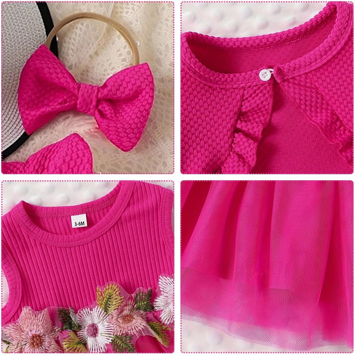 OBEEII Toddler Baby Girls Dress and Cardigan Long Sleeve Bolero Shrug Flower Knit Tutu Dress Fall Outfit with Headband Set