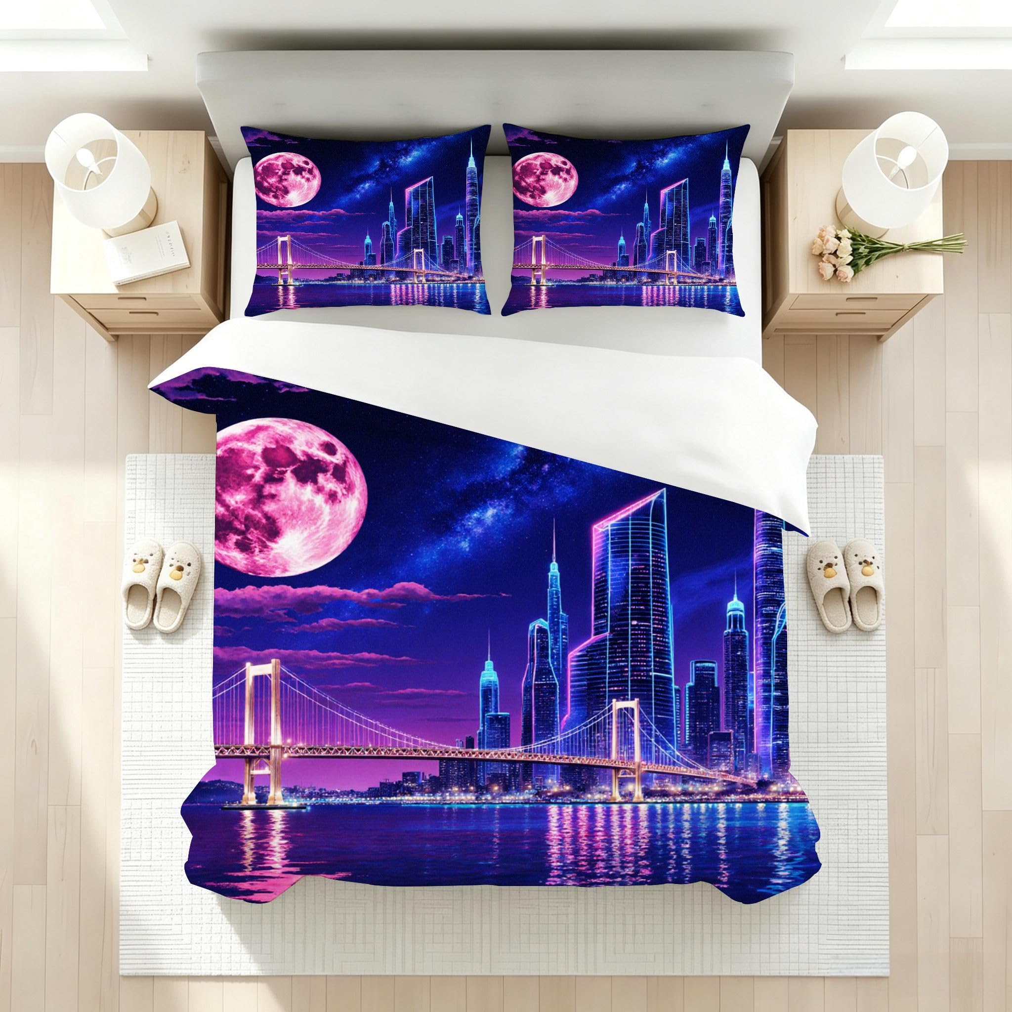 Funda Nórdica Cama 180, 240x260 cm Luna Azul, AQ2226