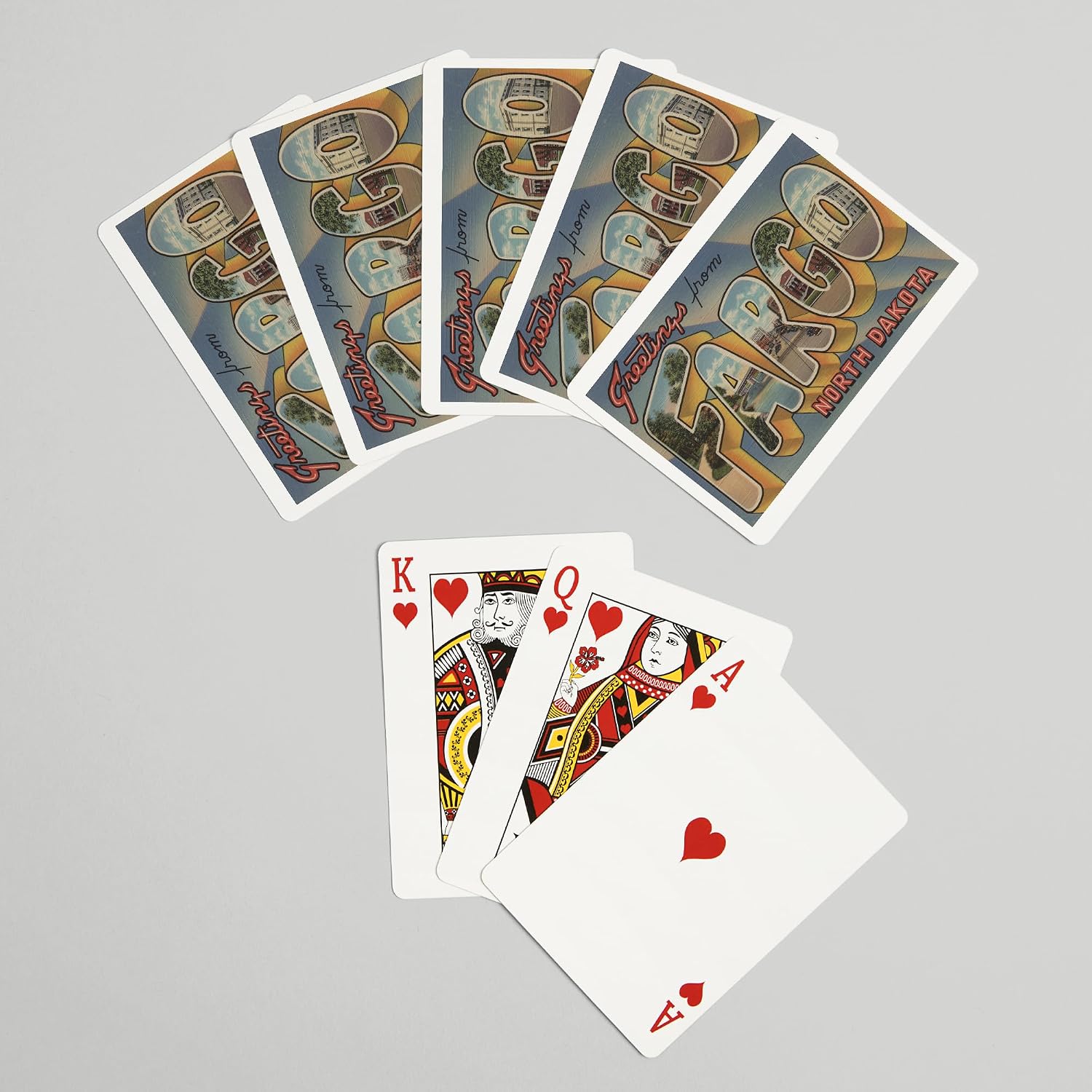 Lantern Press Greetings from Fargo, North Dakota, Vintage Halftone, 52 Playing Cards for Adults, Poker Size Card Deck