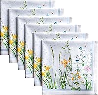 Vista 31 de Maison d' Hermine Servilletas de tela 100% algodón peinado de alta calidad, decorativas, lavables, juego de 4 servilletas para el hogar, cocina