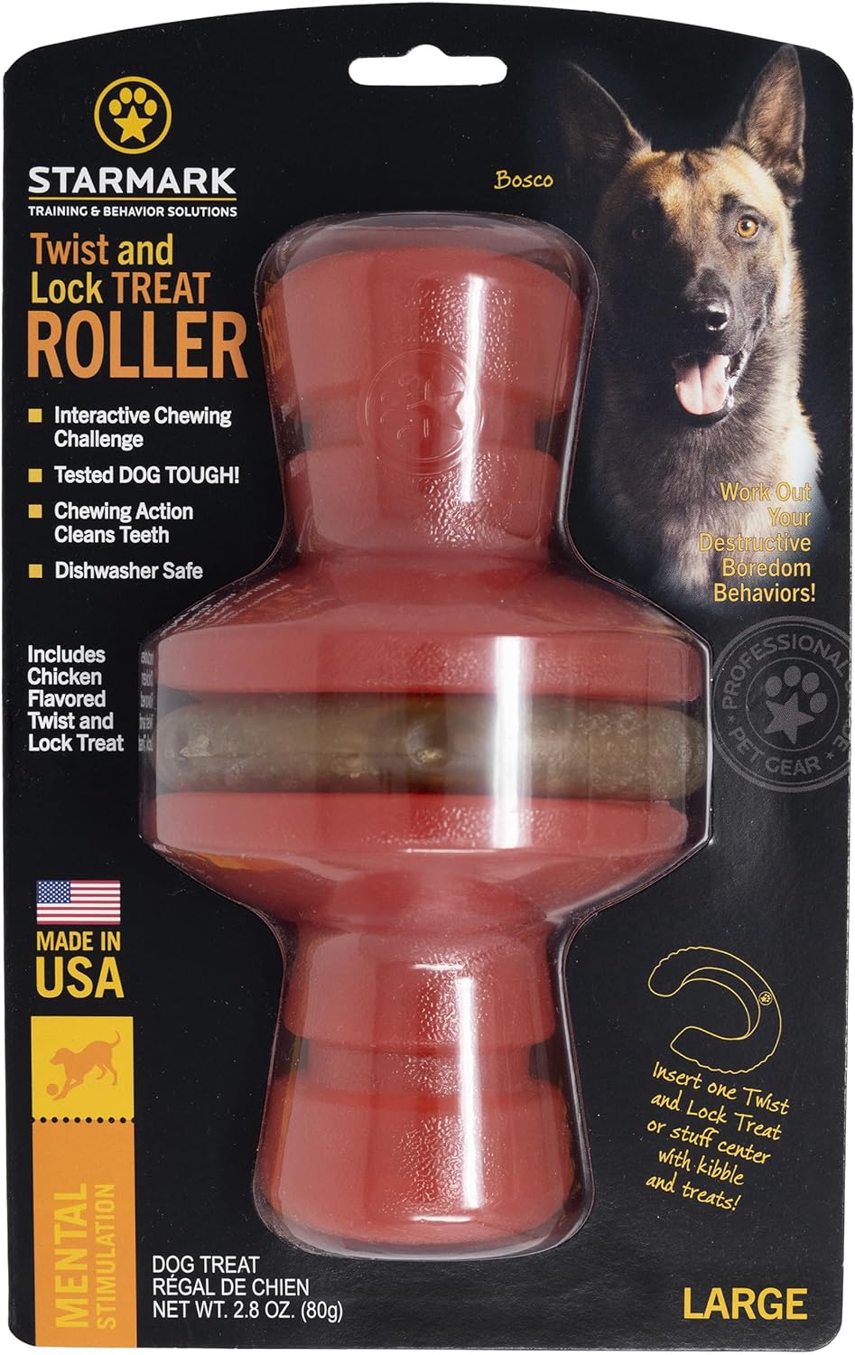 Starmark Twist and Lock Roller Interactive Dog Toy