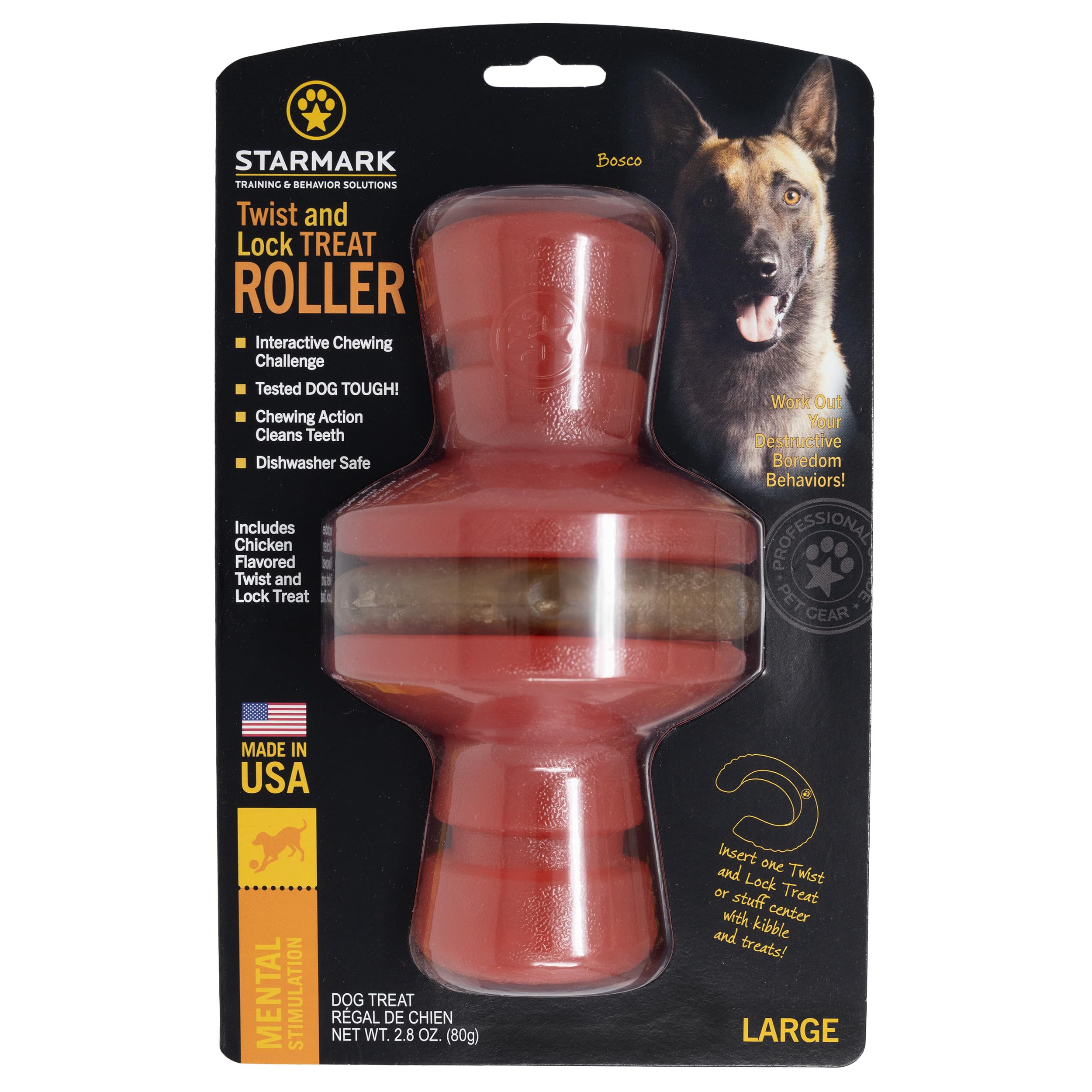 Jouet interactif Starmark Twist and Lock Roller anti-glouton pour stimuler l'esprit canin