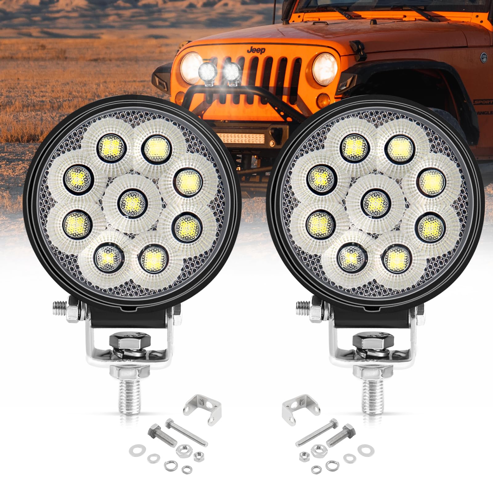 NEU 2-10x 60W LED Arbeitsscheinwerfer Scheinwerfer Flutlicht Flut In
