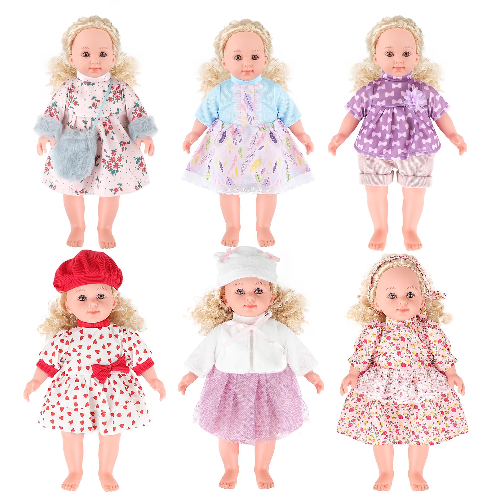 Armoire Et Poupée 30 Cm DeAO – Set Complet Avec Vêtements, Cintres Et Accessoires De Soin Pour Fille