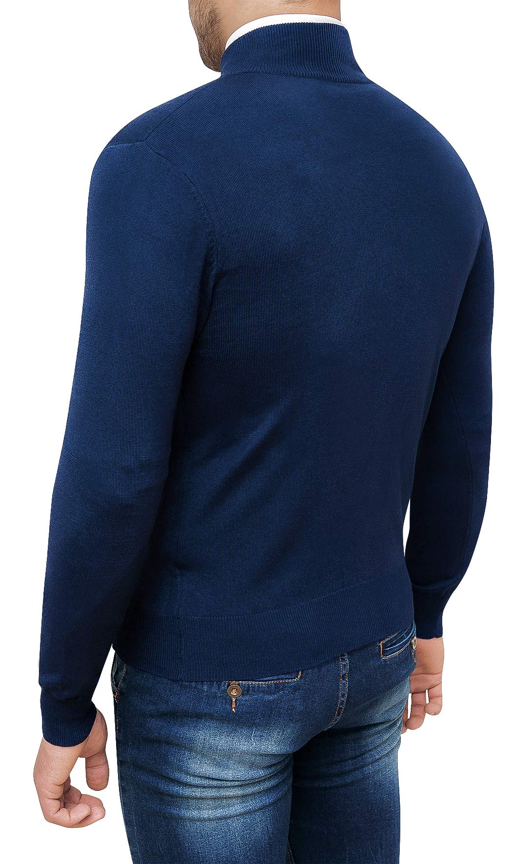 Evoga Maglione Cardigan Uomo Blu Scuro Slim Fit Invernale Casual