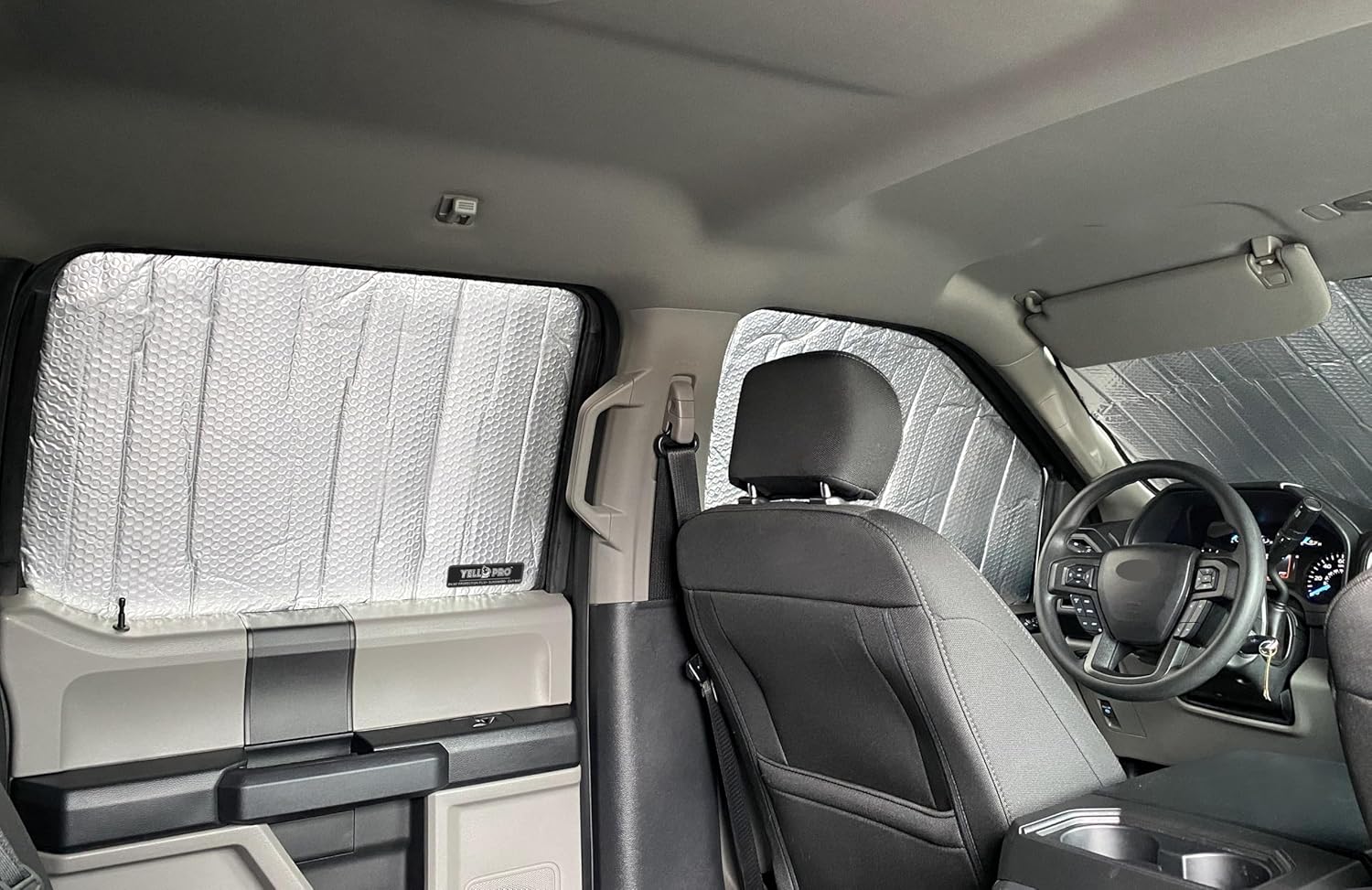 Side Window Front Seat Sunshade Custom Fit for 2017 2018 2019 2020 2021 2022 Ford Super Duty F-250 F250 F-350 F350 - Regular Cab, Super Cab, Super Crew Cab - 2Dr 4Dr (Set of 2) (NOT for E-Series)