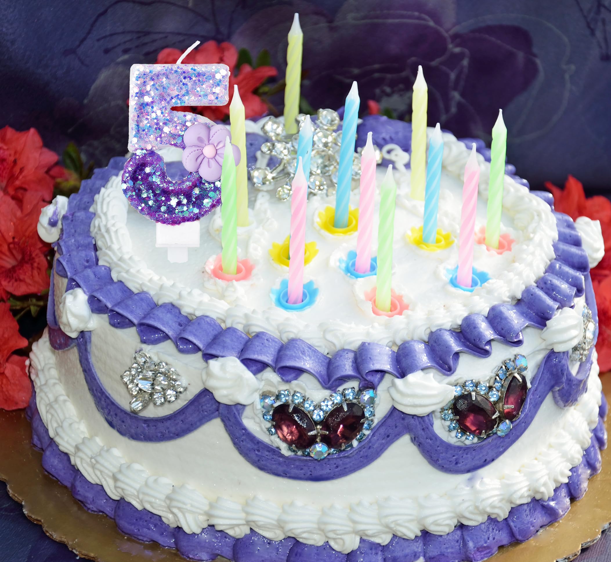FAMGift Velas De Cumpleaños De Mariposa Para Niñas - Vela Número 1, Decoraciones De Primer Cumpleaños De Hadas Para Decoración De Pastel De Niña, Vela Rosa 1 Para Suministros De Fiesta Temática De