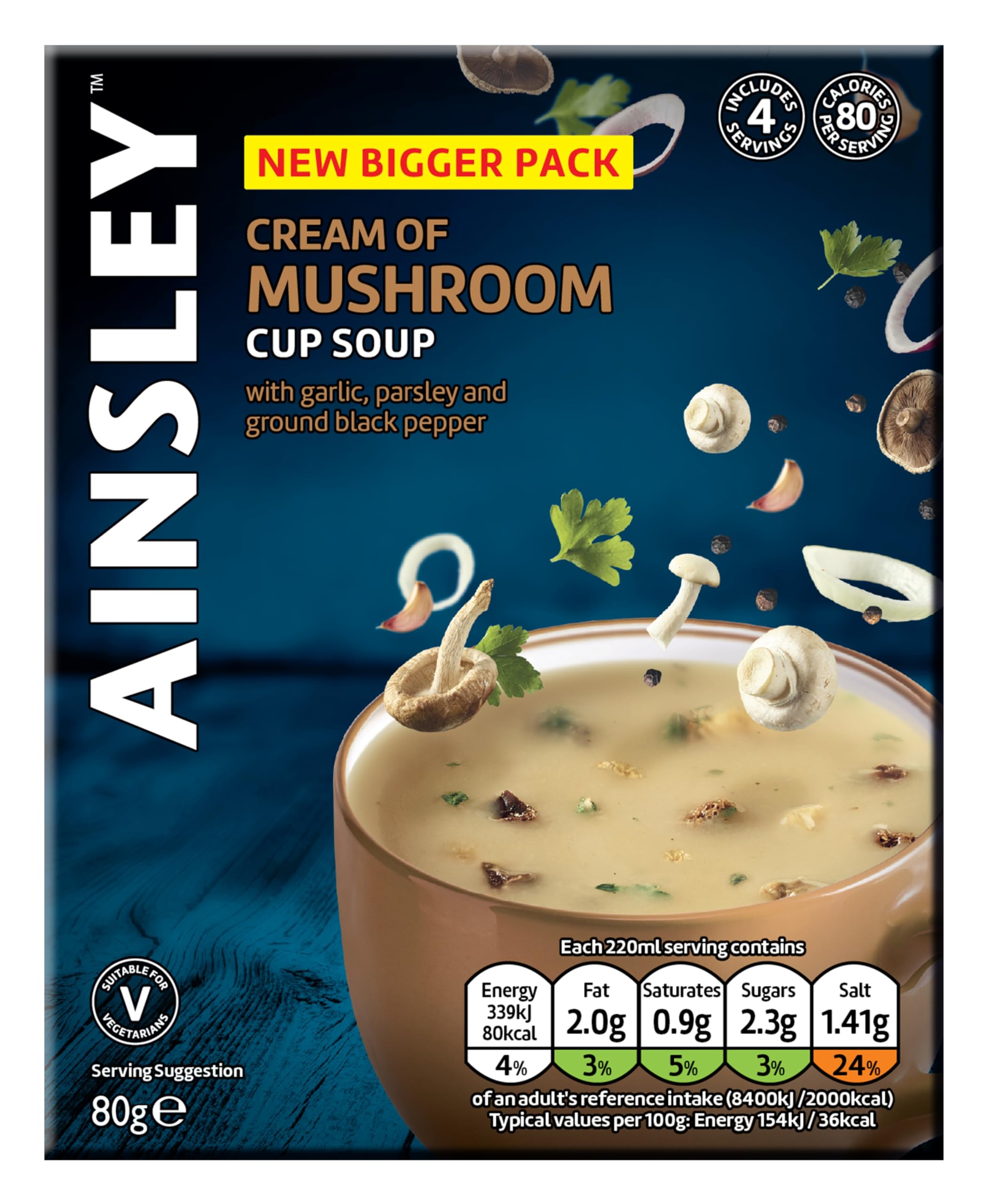 Ainsley Harriott Mushroom Cup Soup 4 Servings 100g x 8 pack