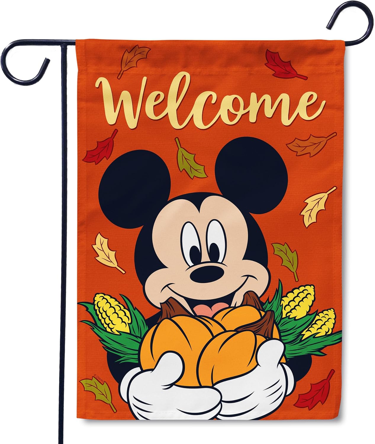 Flagology, Disney Fall Mickey Welcome – Garden Flag 12" x 18", Exclusive Fabric, Officially Licensed Disney, Fall