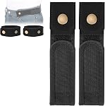 LEACOOLKEY Men Women 2 Loop No Buckle Invisible Belt Hooks, Adjustable Tactical Metal Hook Elastic Belt Buckleless Side Belt
