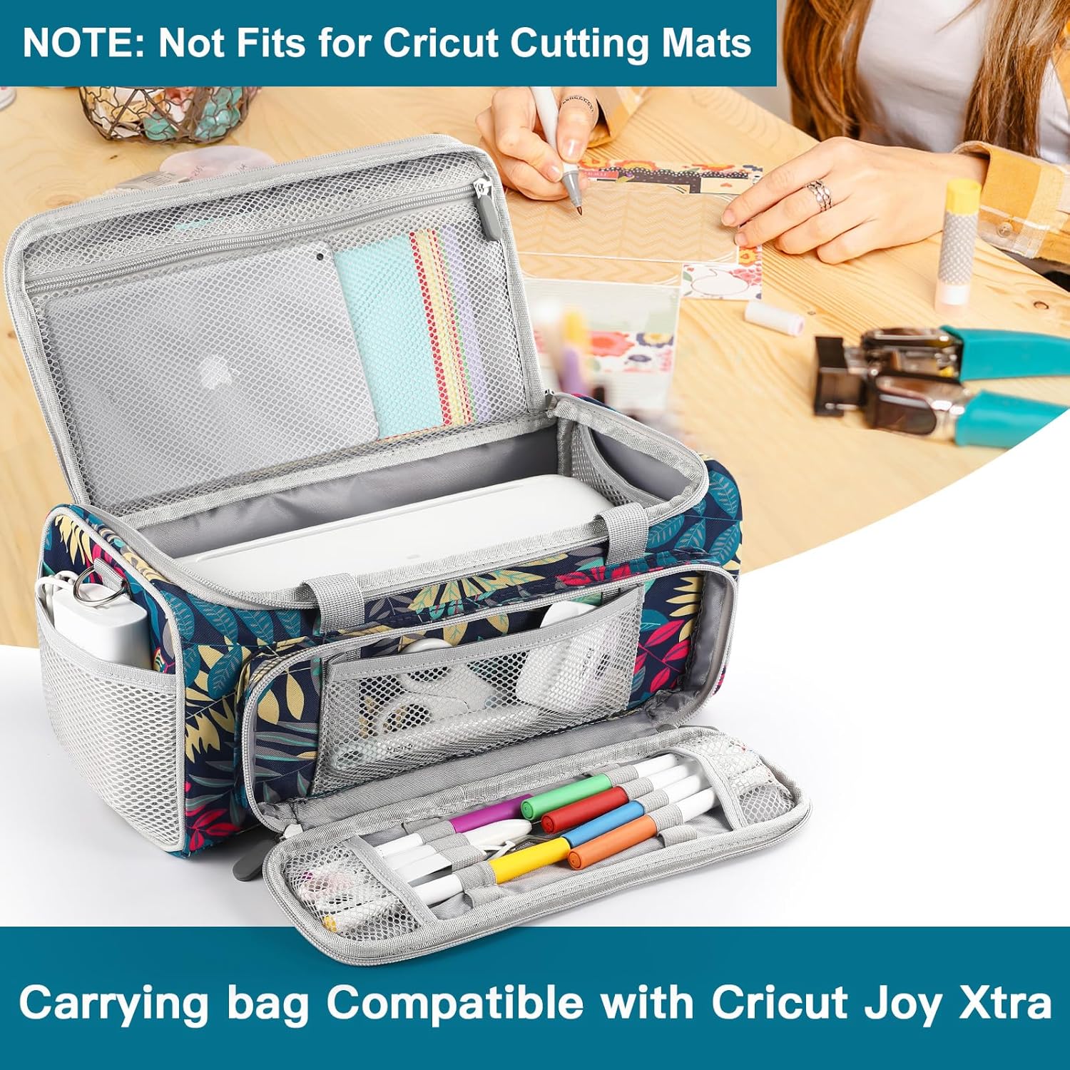 Borsa Trasporto Per Cricut Joy Xtra - Custodia Protettiva Con Tasche Multiple Per Macchina Da Taglio E Accessori - Foto 4