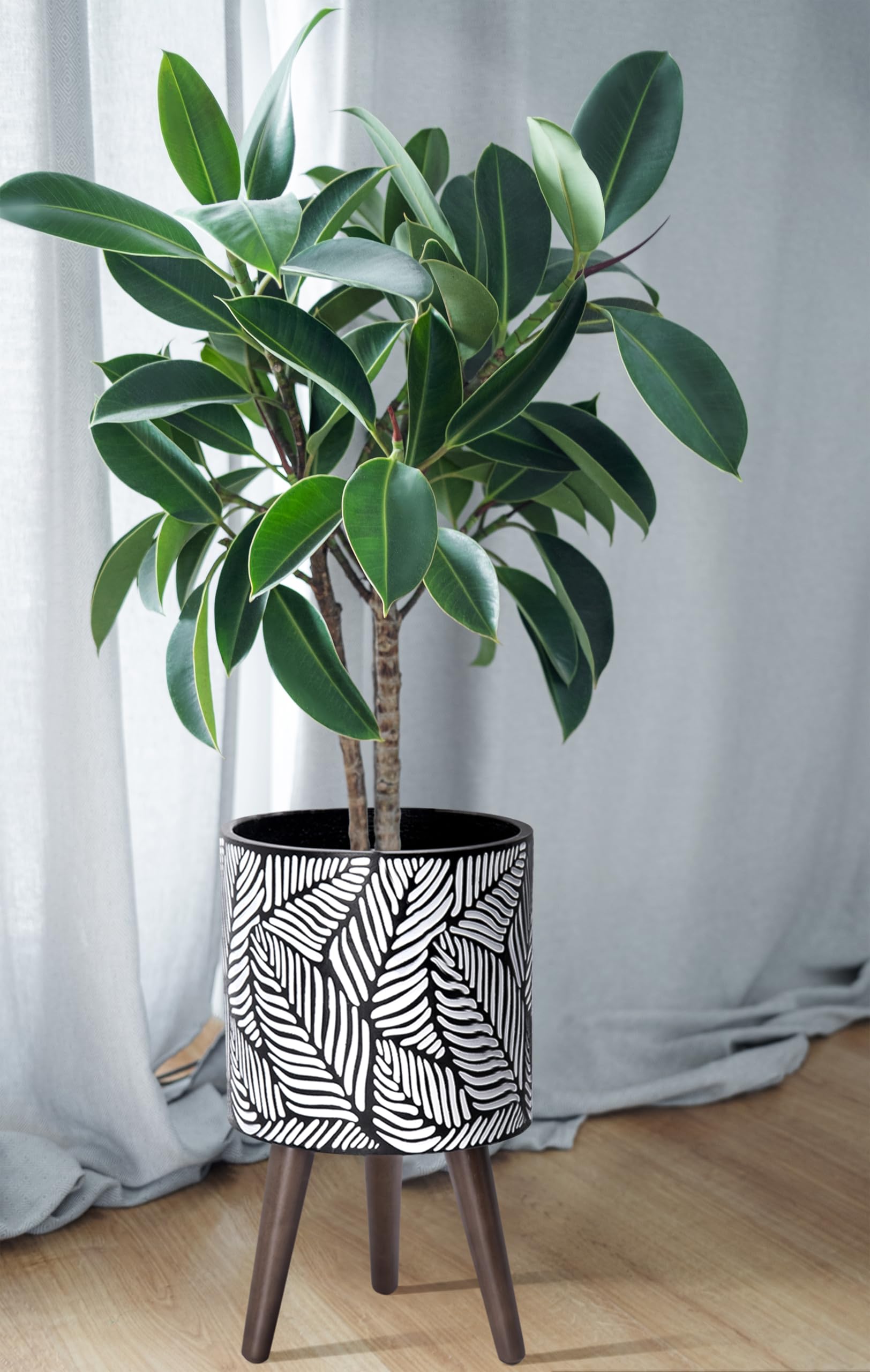 Amazon.com : D'vine Dev 10 Inch Planter Pot with Stand, Mid-Century Tall Plant  Pot with Legs for Indoor Plants, Medium, White/Grey, 88-L-B-7 : Patio, Lawn  & Garden