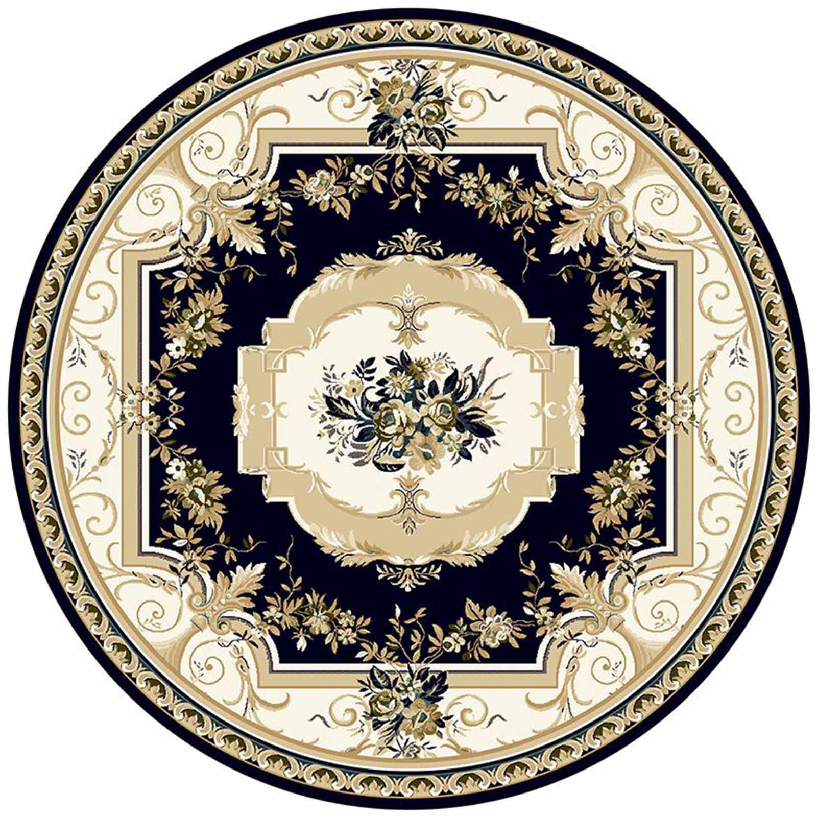 Tapis de couloir rond extra large, revêtement de sol grand diamètre jaune et noir