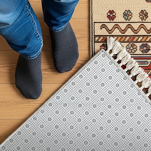 Miniatura 6 de Pllieay Paño de respaldo final antideslizante de 72 x 40 pulgadas tela de vinilo primario con reverso de alfombra antideslizante con patrón de