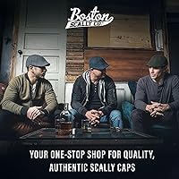 Vista 5 de The Original Boston Scally Gorra The Scrapper Newsboy Gorra plana 6 paneles de algodón ajustado para hombre Carbón