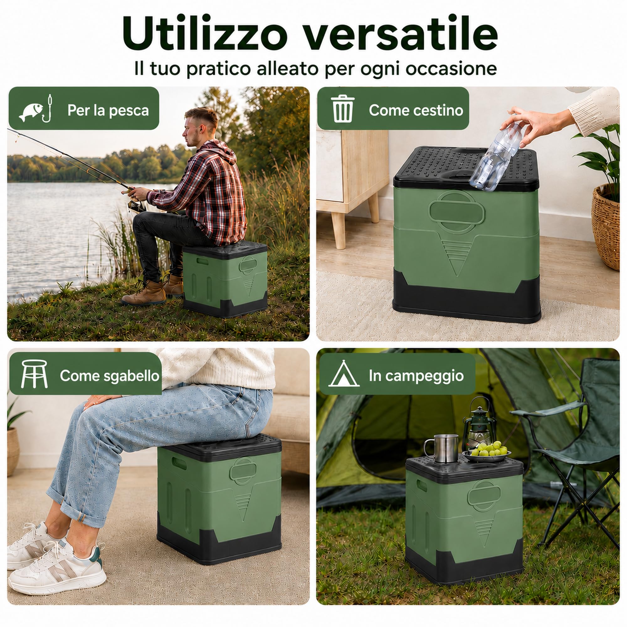 WC Portatile – 25L Capiente, Supporta Fino a 150KG – Water Portatile Adulti con 24 Sacchetti Igienici, Borsa per Il Trasporto & Cuscino, per Camper, Escursionismo & Emergenze