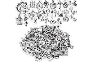40pcs Antique Silver Alice in Wonderland Charm Alloy