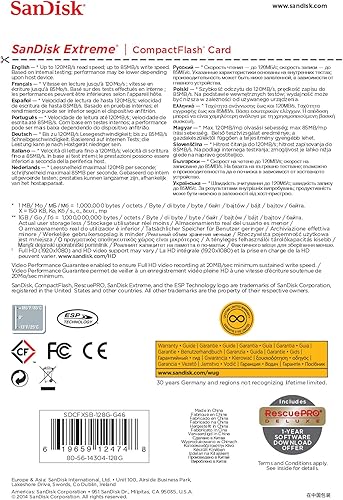 Miniatura 3 de SanDisk Tarjeta de memoria Extreme CompactFlash de 128 GB UDMA 7 velocidades hasta 120MBs - SDCFXSB-128G-G46