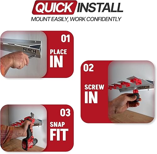 Miniatura 3 de PERCH Soporte para herramientas Milwaukee M18 18v  Monta de forma segura 5 herramientas inalámbricas  Montaje universal  Organizador de herramientas