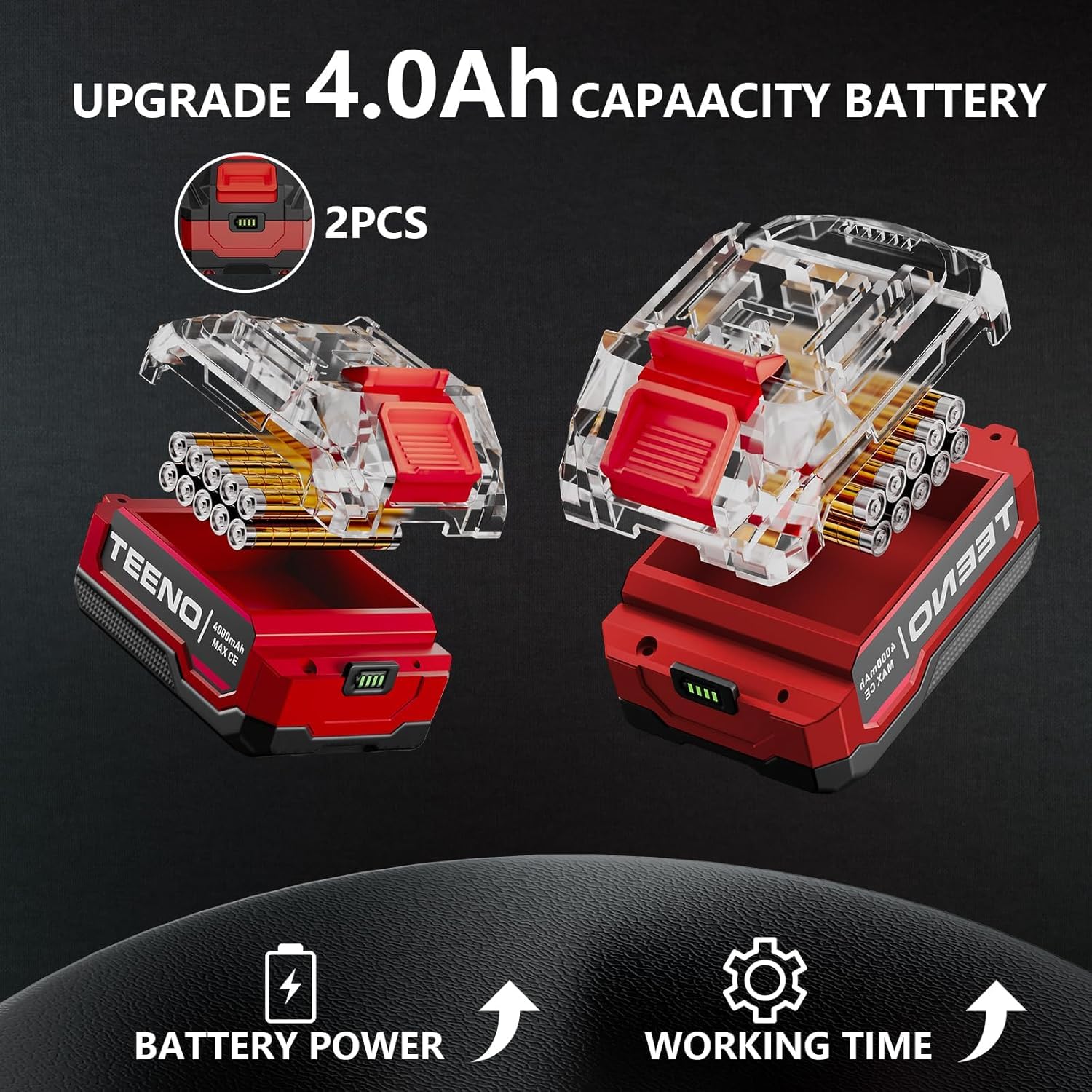 Smerigliatrice Angolare Senza Fili TEENO 21V 1000W - Flessibile a Batteria con 2 Batterie 4000mAh, 9100 RPM - Kit Completo con 14 Accessori (Disco Taglio/Lucidatura) - Pronto all'Uso