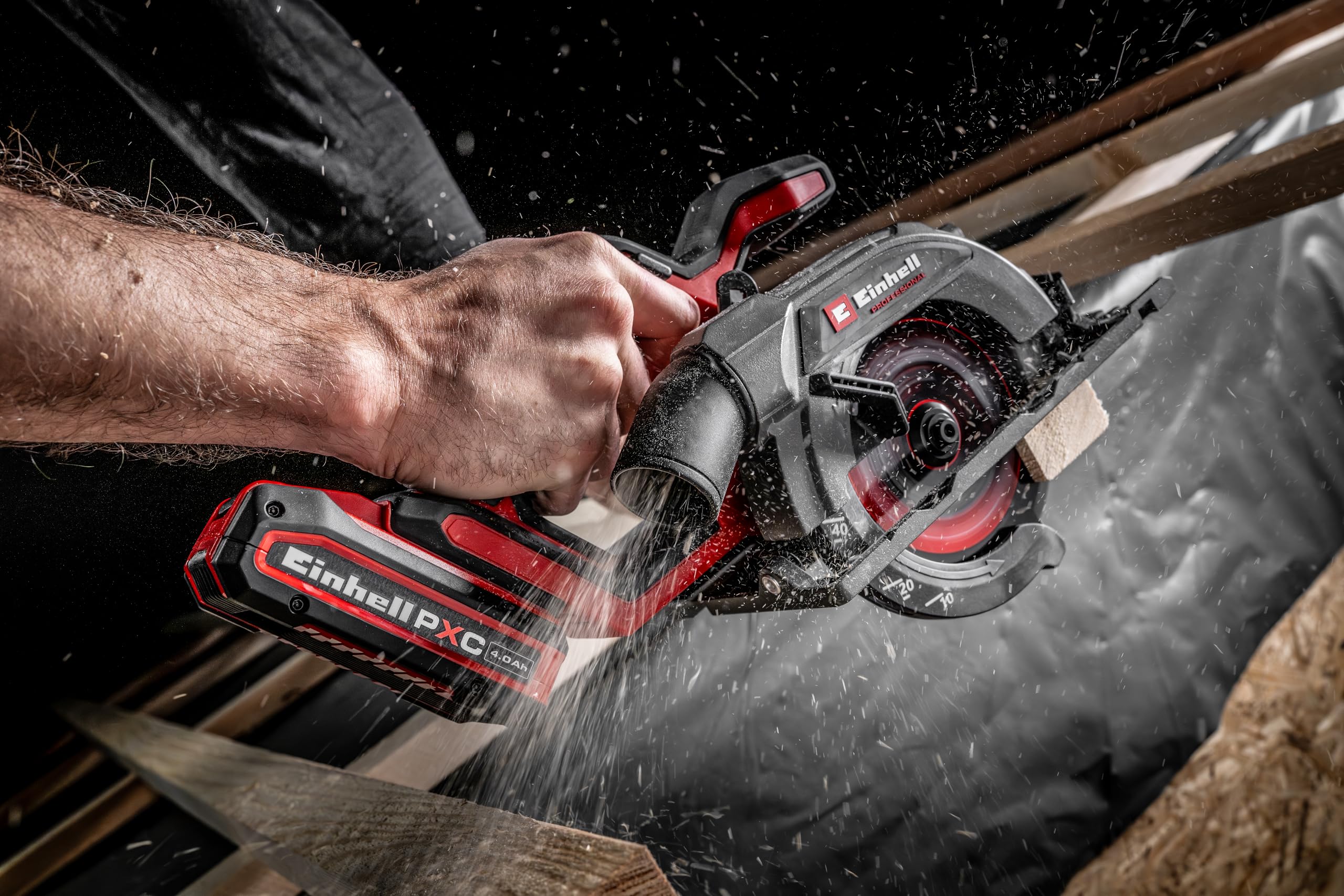 Einhell Professional Akku-Handkreissäge TP-CS 18/136-C Li BL - Solo Power X-Change (18 V, Ø 136 mm Sägeblatt, Brushless, 51 mm Schnitttiefe, werkzeuglose Einstellung, ohne Akku)