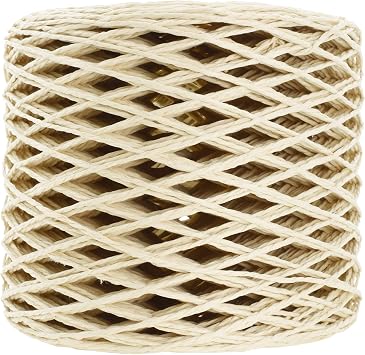 Mandala Crafts Natural Raffia Yarn for Gift Wrapping 200 Yards Natural Paper Straw Raffia Ribbon for Crochet, Crafts, Decoration, Gift Wrapping, and DIY Projects