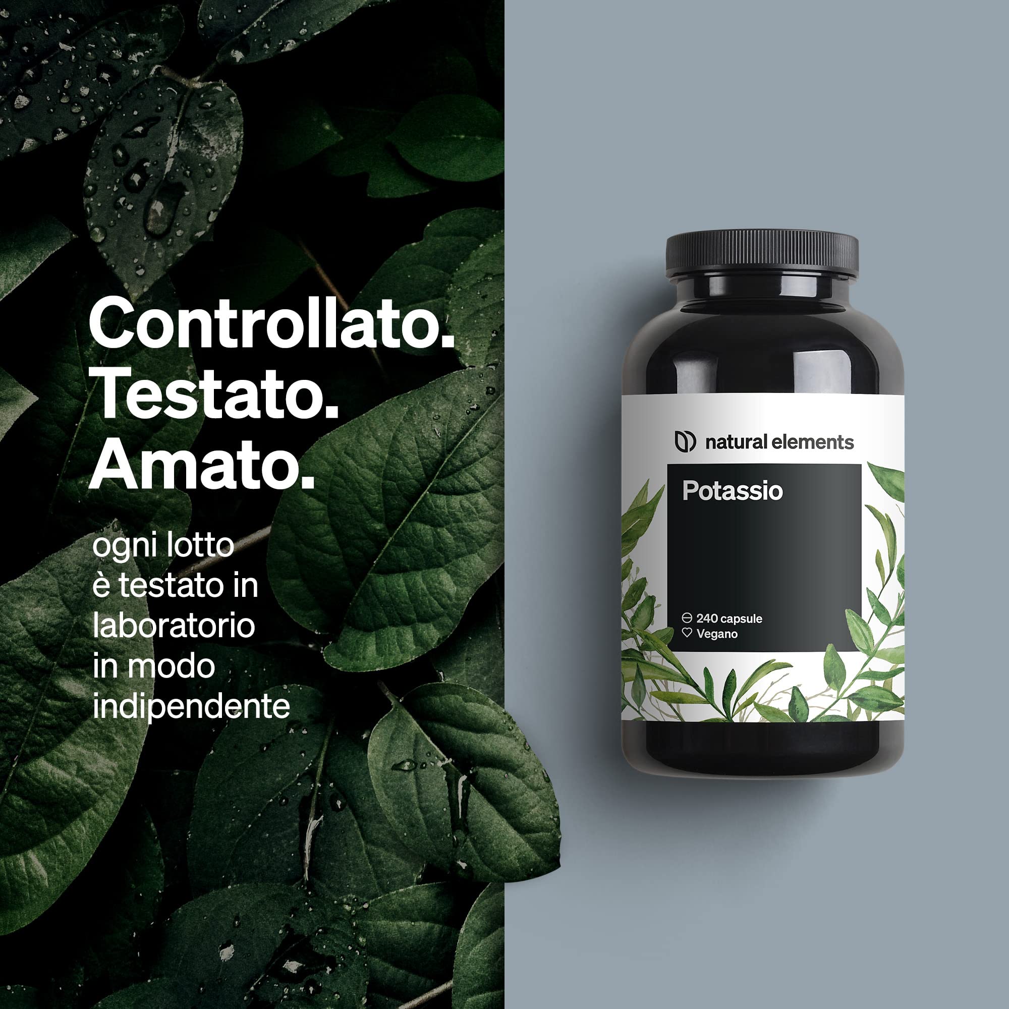 Potassio Integratore – 240 capsule vegane con 800mg di potassio elementare (da citrato di potassio) per dose giornaliera – per la pressione sanguigna, il funzionamento dei muscoli e il sistema nervoso