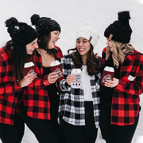 Miniatura 5 de Serencatcher 12 fundas para latas de cerveza, fundas de franela para enfriar latas antes del anillo, para despedida de soltera, suministros de