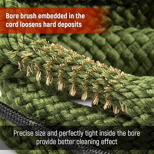 Miniatura 2 de EZshoot cordón de limpieza para orificios, 2 unidades, limpiador de orificio para rifle o escopeta de 9mm, .223, 5.56, calibre 12, 20 .308, .44,