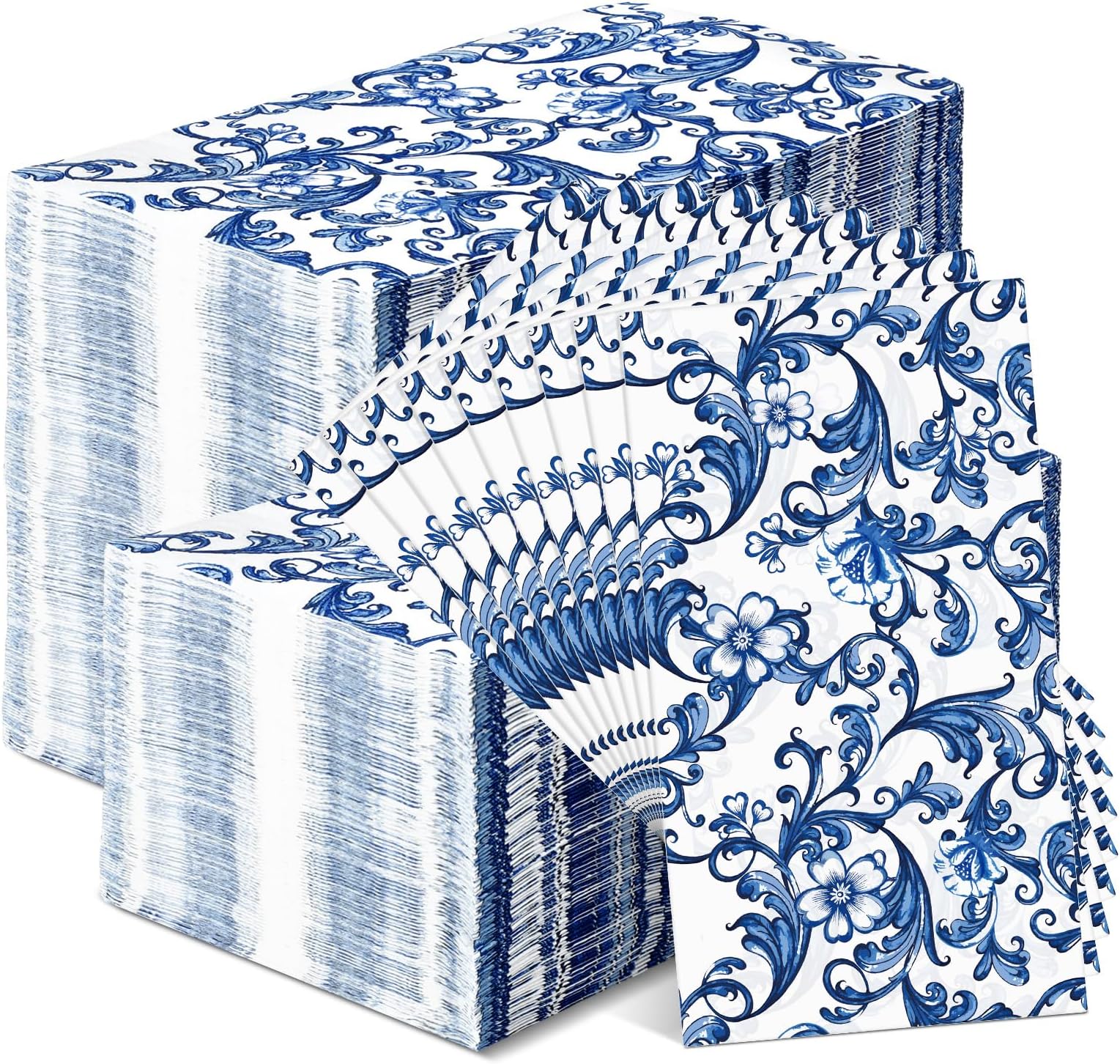Blue & White Urn Cocktail Napkins main image 0