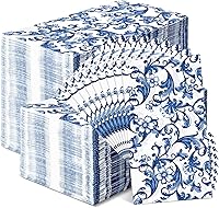 Vista 8 de Estune 200 servilletas de 2 capas desechables de papel con flores de papel para cena, servilletas de mano para baño, tocador, boda, vacaciones