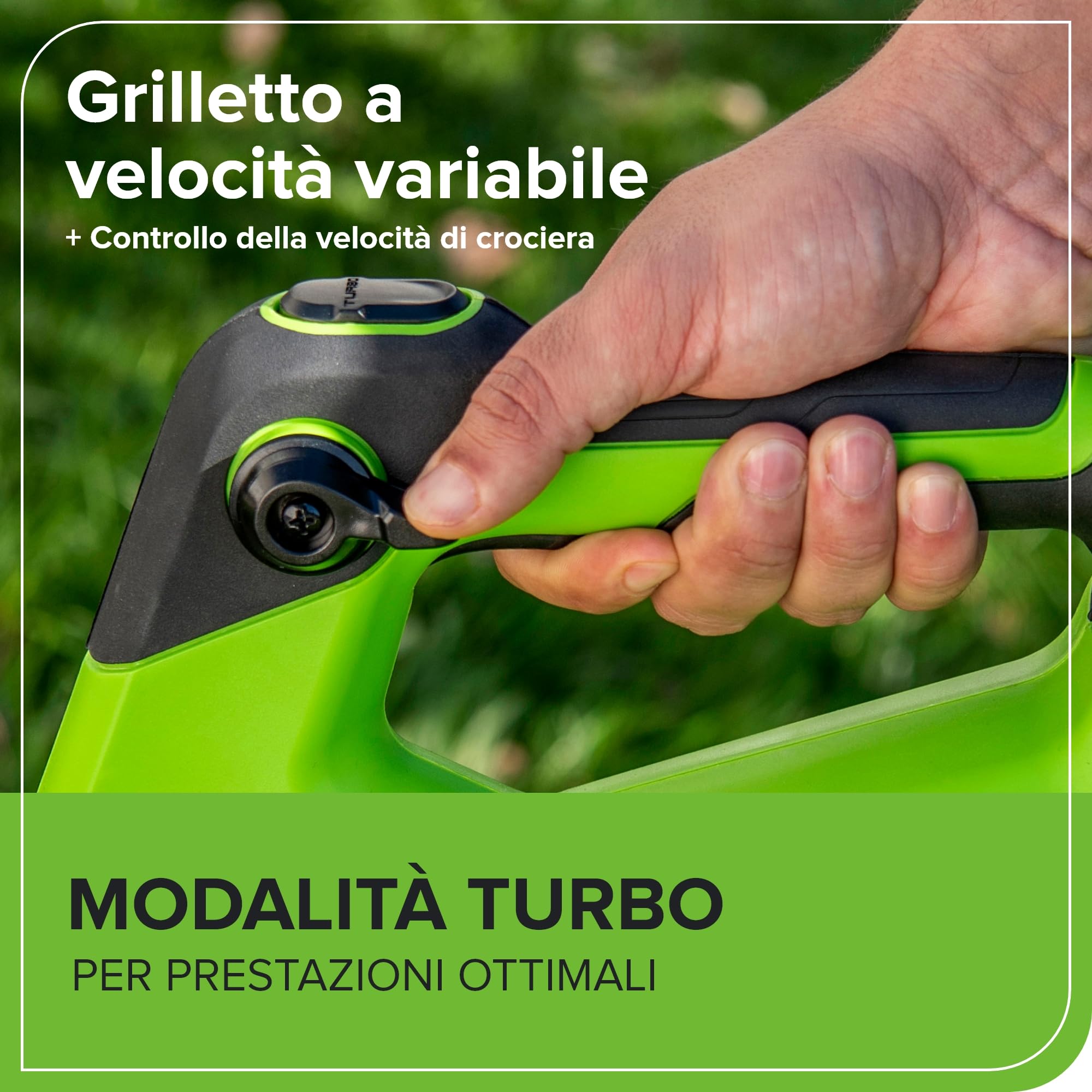 Greenworks Tools 48V(24V x 2）Soffiatore Assiale a Batteria, Ioni di Litio Velocità d'Aria 217 Km/h Potente Tubo Soffiatore Assiale Controllo di Velocità Elettronico Con Batteria e Caricatore GD24X2AB