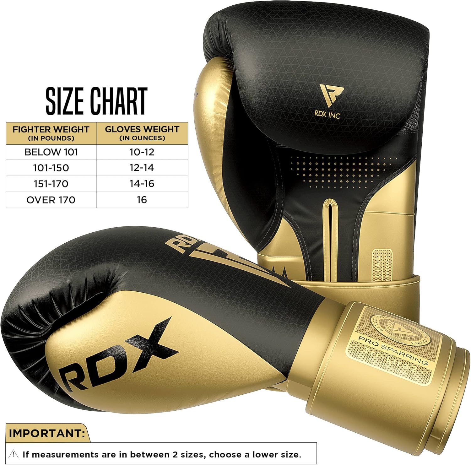 RDX Professional Boxing Sparring Gloves, Mark PRO Competition, Super Skin Maya Hide Leather, Multi-Layered, Padded Wrist Support, EZ Strap for Firm Secure Fit, Kickboxing Training