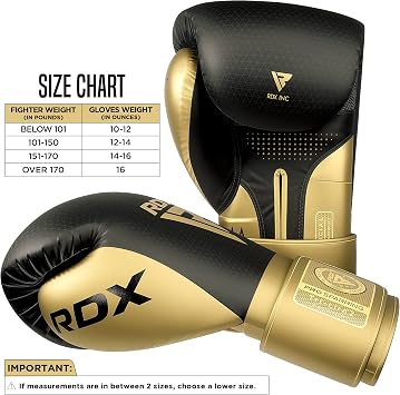RDX Professional Boxing Sparring Gloves, Mark PRO Competition, Super Skin Maya Hide Leather, Multi-Layered, Padded Wrist Support, EZ Strap for Firm Secure Fit, Kickboxing Training