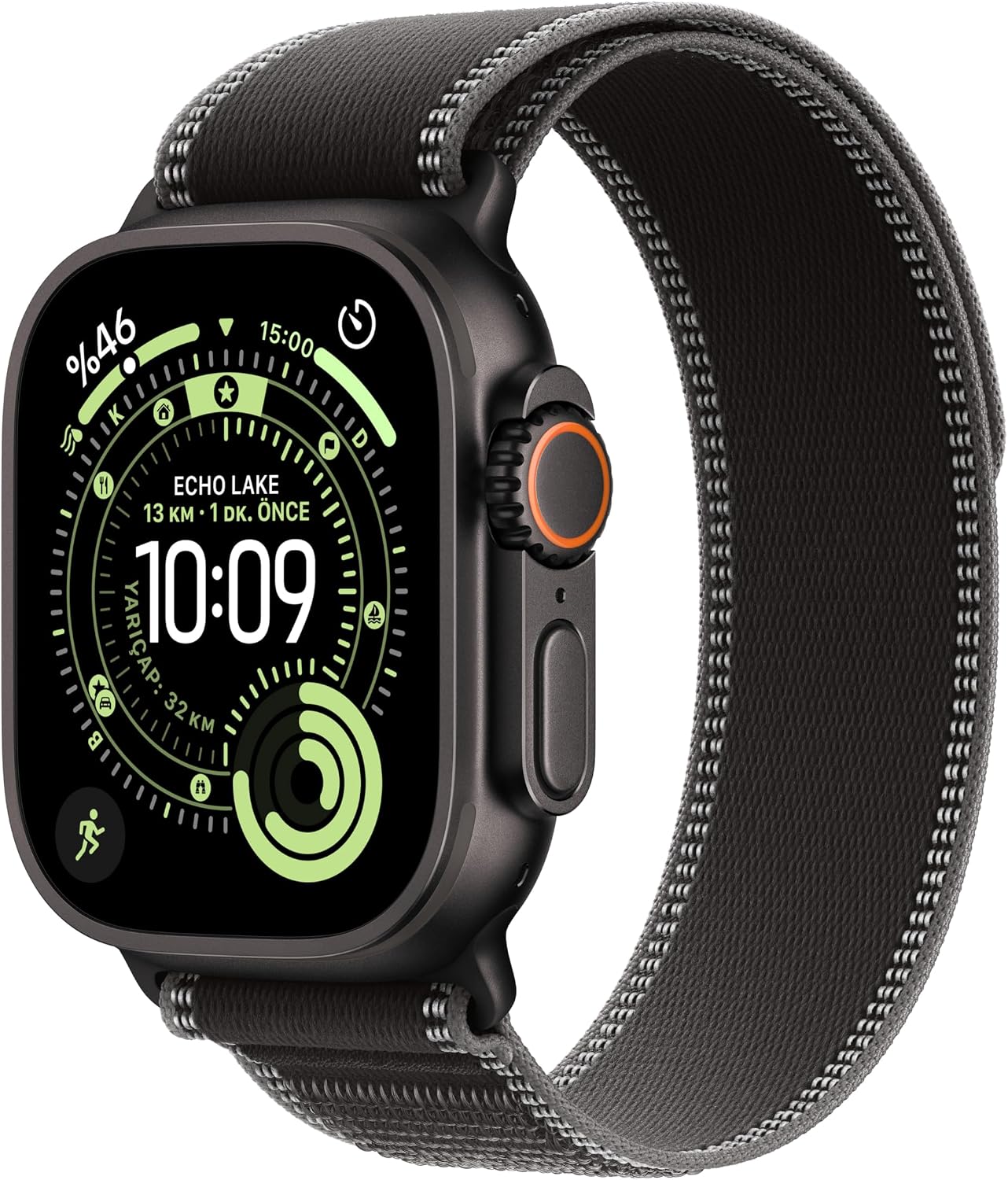 Apple Watch Ultra 3 GPS + Cellular 49 mm Koşu ve Çoklu Spor İçin Sağlam Titanyum Siyah Kasaya Sahip Üst Düzey Akıllı Saat ve Siyah Milano Loop – Büyük Boy