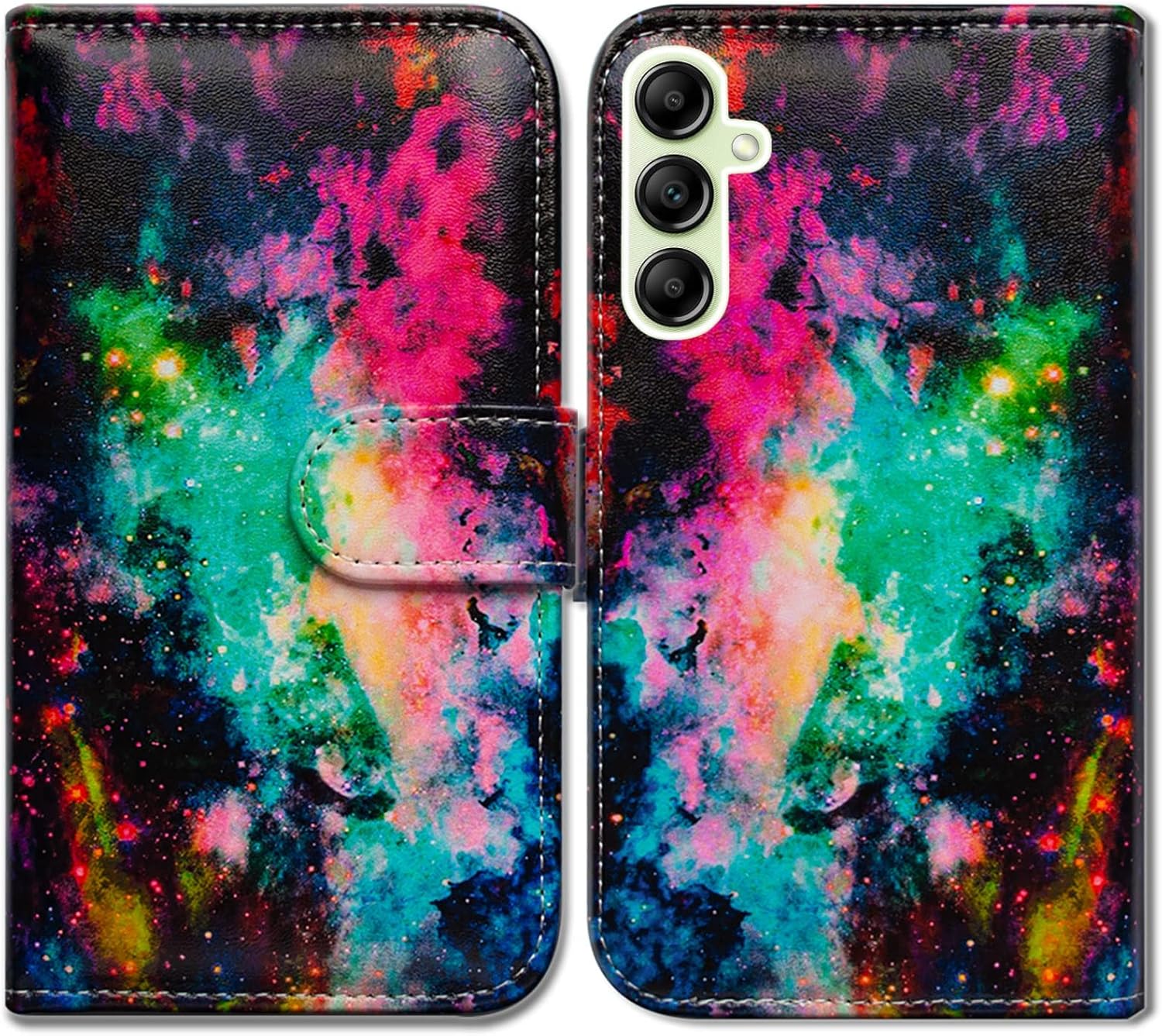 Bcov Galaxy A14 5G Case, Colorful Universe Sky Leather Flip