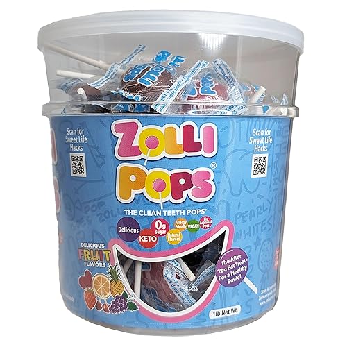 Vista 37 de Zollipops Clean Teeth - Paletas anticaries sin azúcar, con xilitol para una sonrisa saludable, ideal para niños diabéticos y dieta ceto, sabor