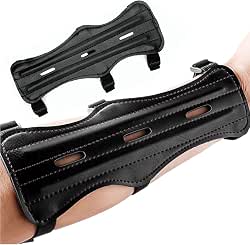 Archery Arm Guard, Archery Bracer/Archery Cowhide Leather Forearm Protector w/Bow