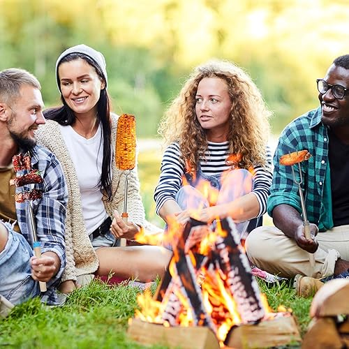 Miniatura 6 de Paquete de 5 palitos Smores para hoguera de rango escalable de 31  31.9 in, tenedores de barbacoa con bolsa de almacenamiento  Juego de palos para