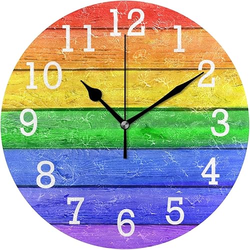 Miniatura 10 de UNISE Reloj de pared redondo de búho azul, silencioso, sin tictac, funciona con pilas, decorativo, acrílico, reloj de pared de pájaro tararabe,