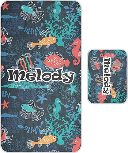 Custom Sea Animals Crib Mattress Protector Pad for Boys Girls Baby Ice Silk Mat Bed Toddler Mattress Pads Bed Wetting Pads Mat Set for Girls Boys,