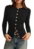 Womens 2025 Fall Cardigan Sweaters Lightweight Long Sleeve Button up Ribbed Knit Tops Winter Fashion Clothes