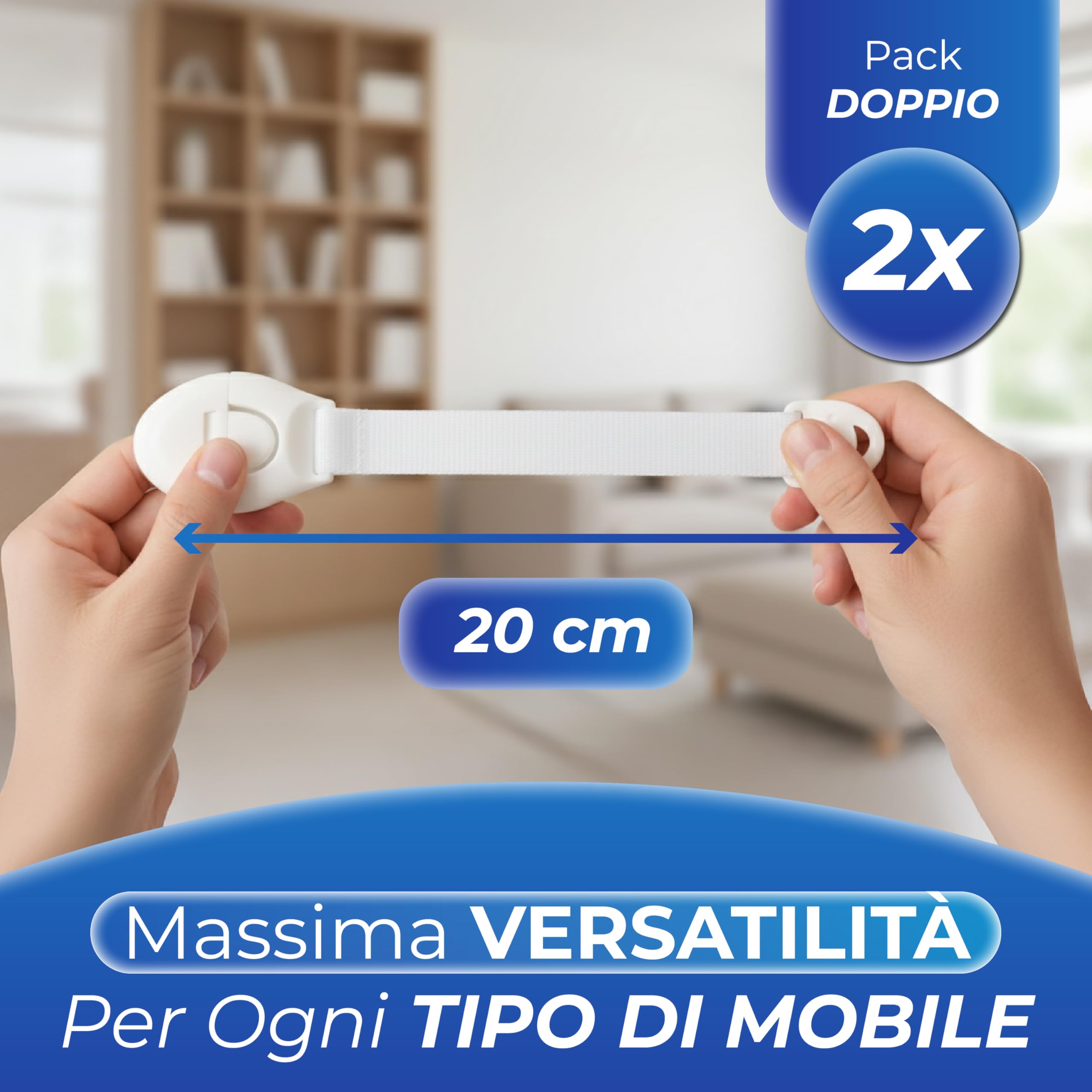 Blocca Cassetti Per Bambini Con Chiusura Di Sicurezza Adesiva, Installazione Senza Fori, Adesivo Ultra Resistente – Sicurezza Per Mobili Cucina Armadi Frigorifero