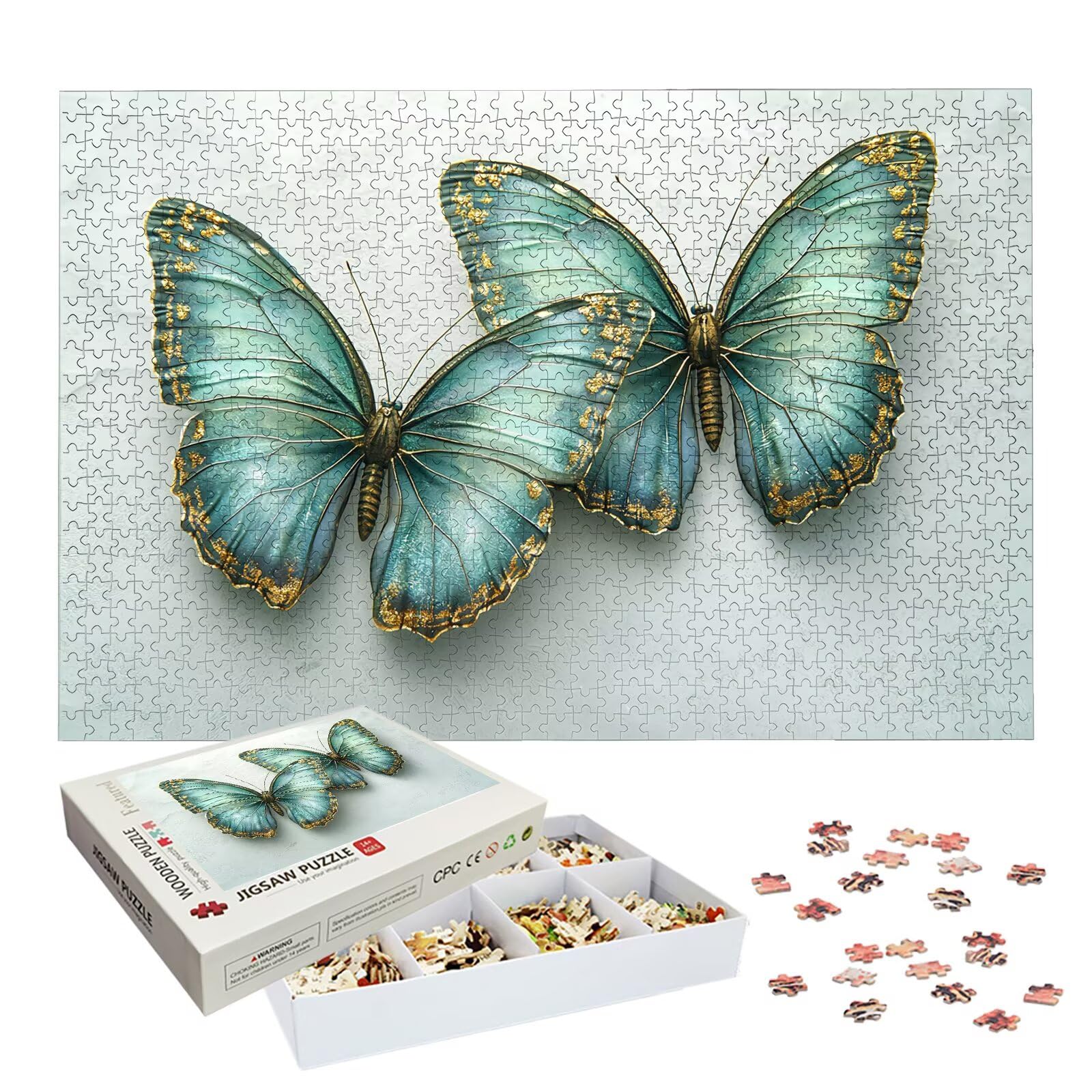 Puzzle 1500 Pezzi Farfalla, Puzzle Animale 1500 Pezzi Arte per Adulti e Bambini, Misura: 87x57 cm, Puzzles Legno per Adulti con Squisita Scatola di Imballaggio, Idea Regalo Donna, Regalo Uomo, -7725