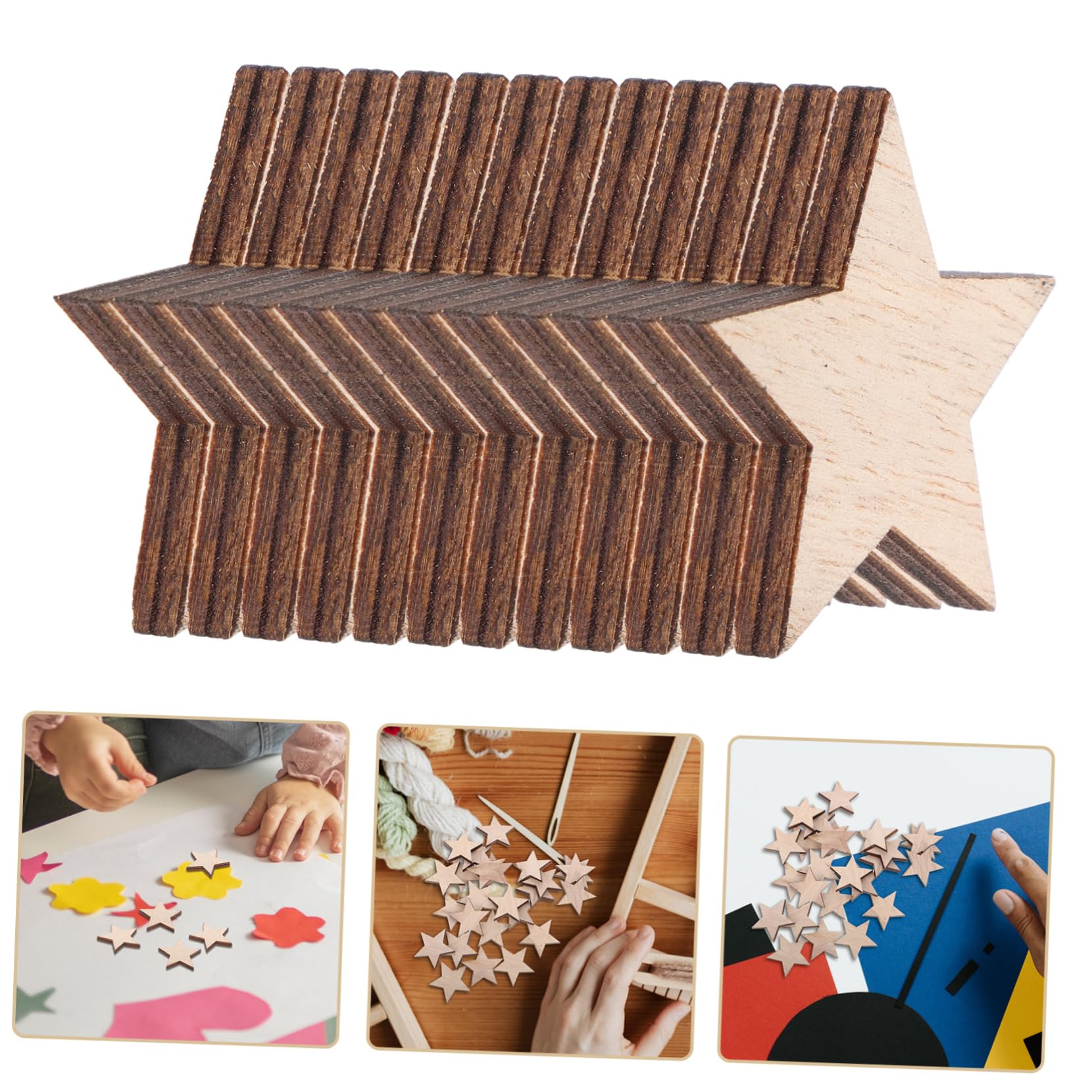 Tofficu 3 Sätze Kleine Sternornamente Aus Massivem Holz Weihnachtsschmuck Selber Machen Sternenflagge Kleine Holzsterne Ornamente Zum Basteln Stern Holzspan Hölzern Brown 25 Stück * 3