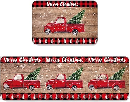 Miniatura 9 de Gsypo Spices - Juego de 2 alfombras de cocina, especias coloridas en cucharas de madera, fotos de cocina, antideslizante, cómodo, tapete de pie para