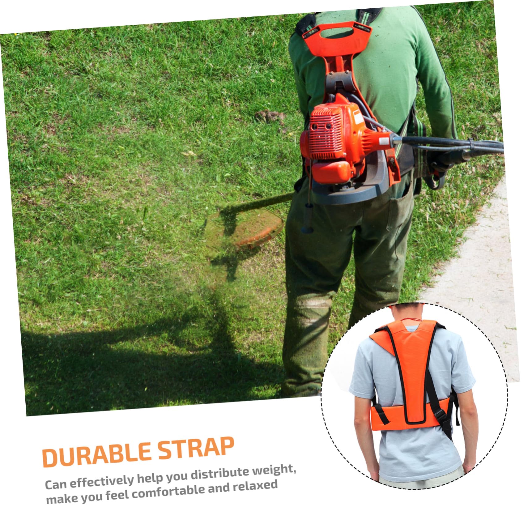 Toyvian Decespugliatore per Uso Efficiente Imbracatura Doppia Tracolla Regolabile Imbottitura Comoda e Resistente in Acciaio Inossidabile nel Giardinaggio