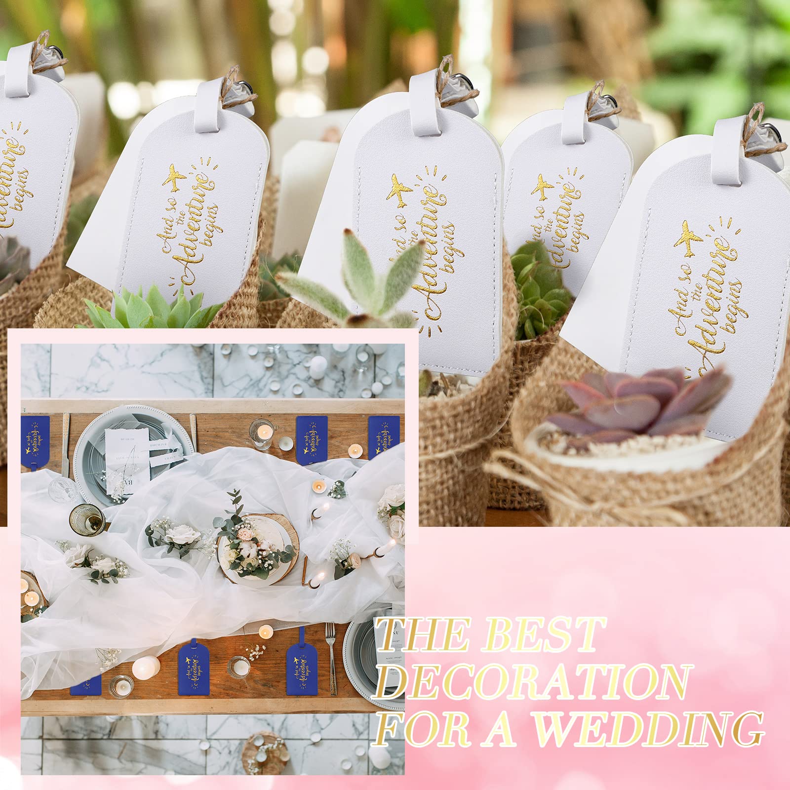 Amylove Bulk Luggage Tags Wedding Favors Adventure Begins Luggage