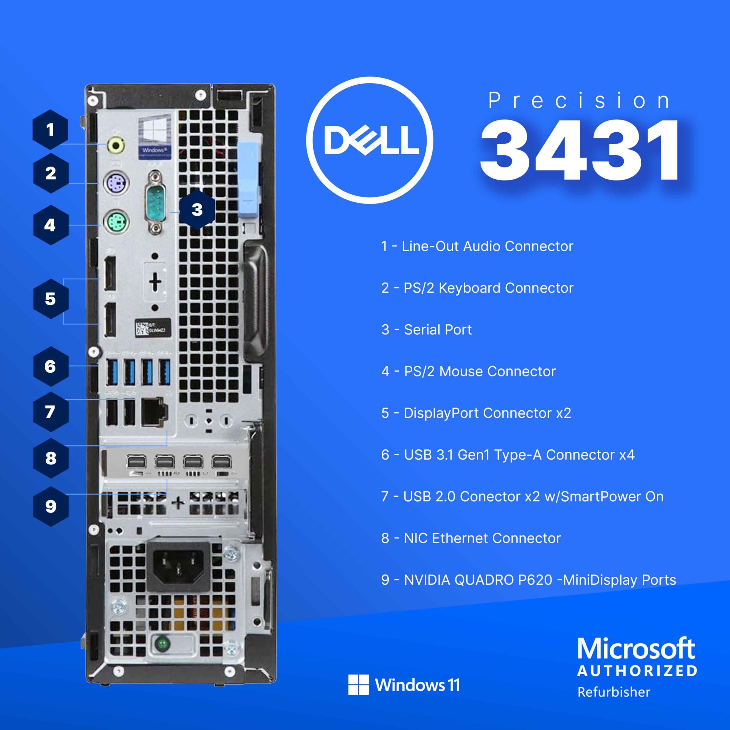 Amazon.com: Dell Precision Workstation PC | Quadro P620 GPU 